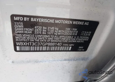 2016 BMW X1 xDrive28I from USA, damaged, VIN WBXHT3C37GP888140